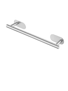 1pc Stainless Steel Towel Bar, Modern Solid Color Punch-free Storage Rack For Home And Bathroom - Silver - View 2