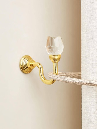 2 件/套铝合金窗帘钩，现代水钻设计窗帘钩，带 2 个螺丝，适用于家庭