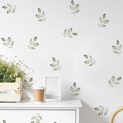 1 pieza Adhesivo de pared de PVC, Adhesivo de pared con patrón de hojas moderno para decoración del hogar, Adhesivos, Adhesivo de pared, Adhesivo de vinilo para decoraciones del hogar, Artículos de decoración de primavera para refrescar tu hogar, Adhesivos de decoración de ramas, Regalos de cumpleaños y graduación