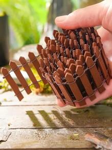 1入組迷你柵欄形花園裝飾現代迷你花園雕像適合戶外、花園