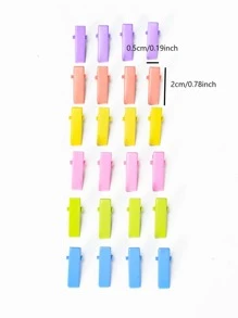 24入組女性素色休閒鴨嘴夾適用於日常 - 彩色 - 查看 2