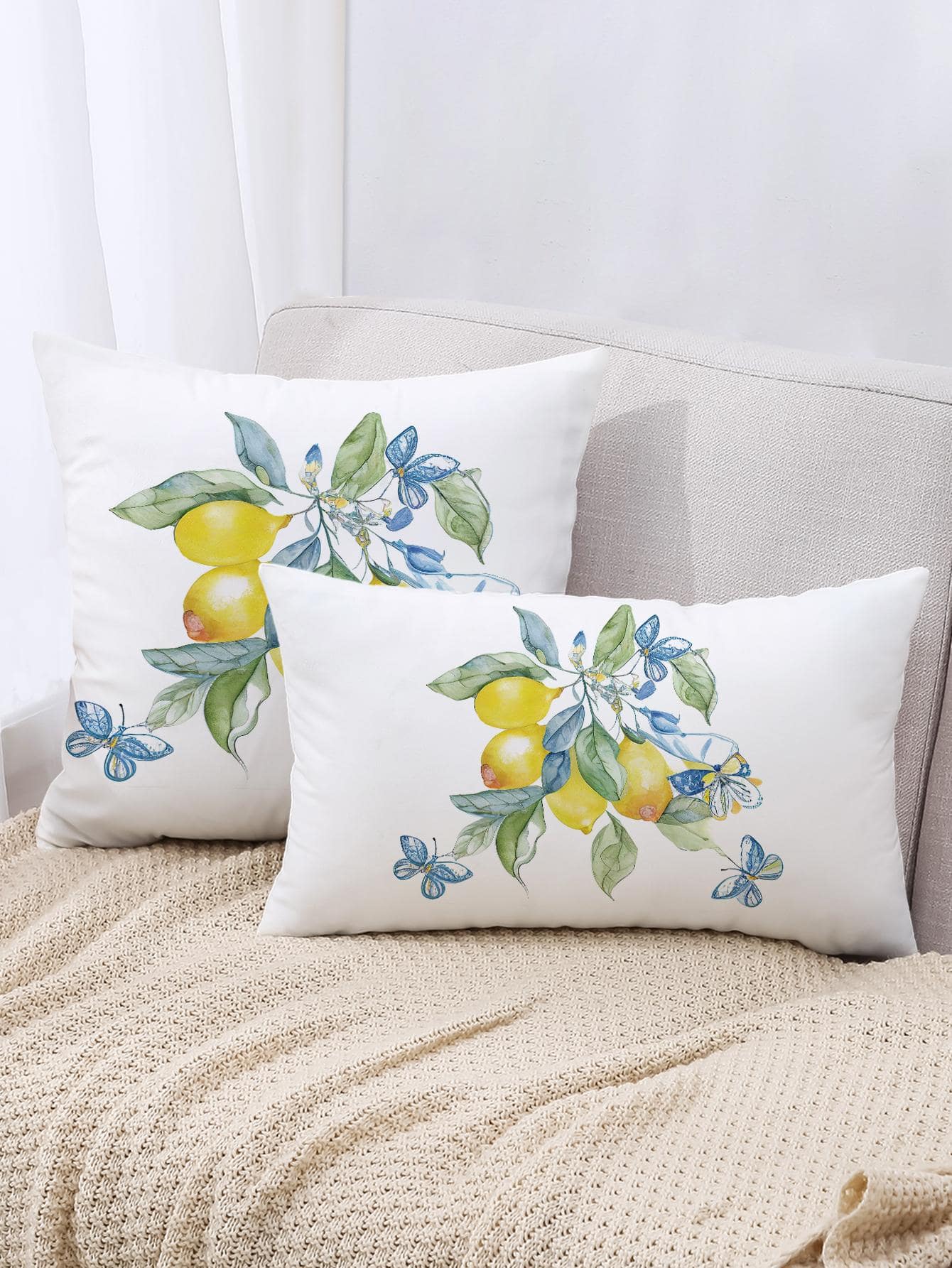 Chanh In Đệm Mà Không Cần Chất Độn Hiện Đại Hình Bướm & Trái Cây In Đệm Trang Trí Cho Giường, Ghế Sofa - Nhiều màu - Xem 1