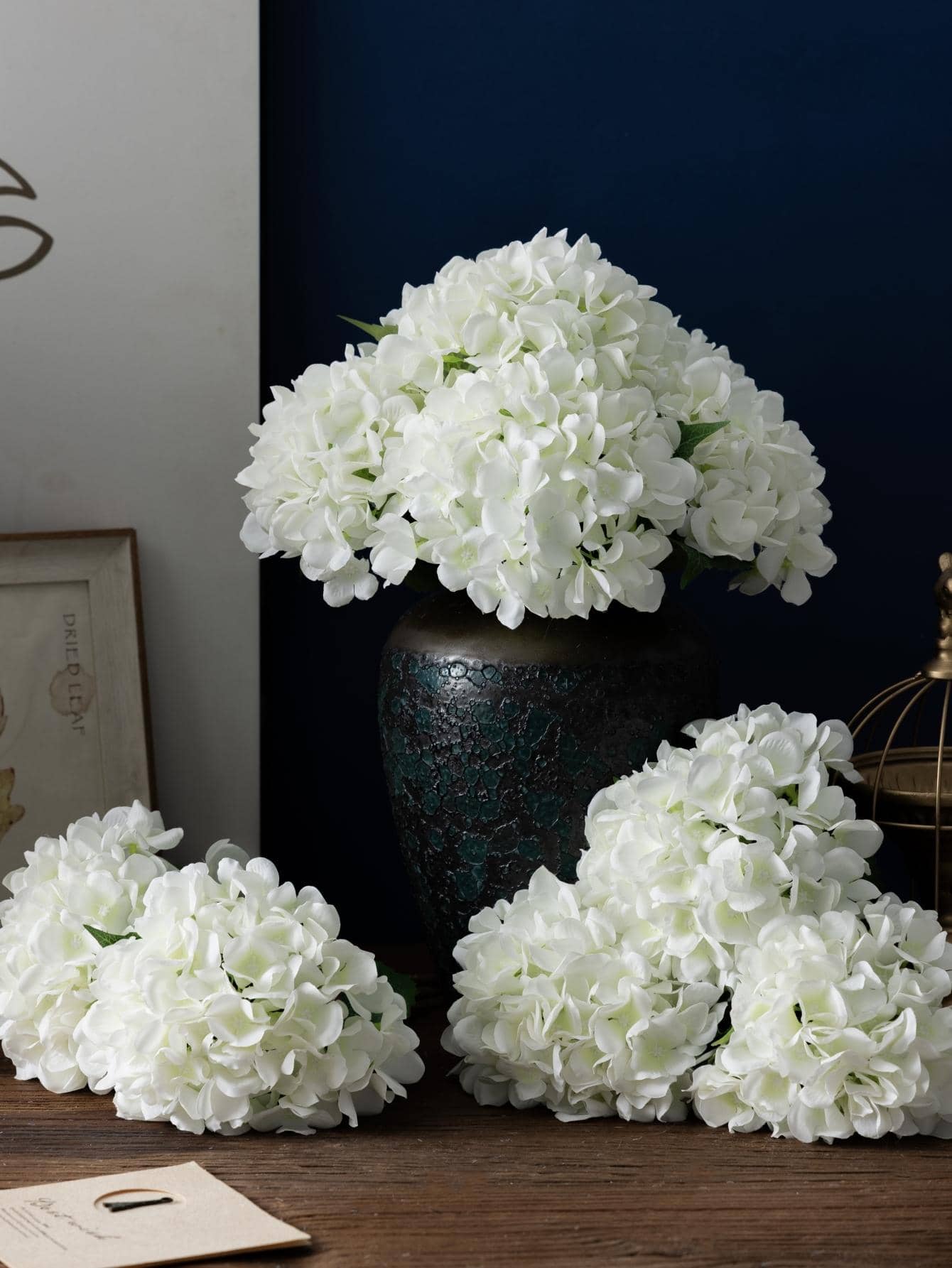 1 pieza Hortensia artificial blanca de seda con apariencia real, arreglo floral de hortensia de alta calidad para ramos de boda DIY, decoración de fiestas, hogar, sala de estar, cocina, jardín, hotel u oficina
