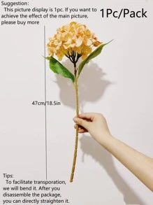 MEHELANY 1朵香槟色仿真绣球花，逼真丝绸绣球花装饰，高品质人造花，适用于DIY婚礼花束、派对、家居客厅、厨房、花园、酒店、办公室、春季节日装饰、DIY花环、礼品（浅橙色）