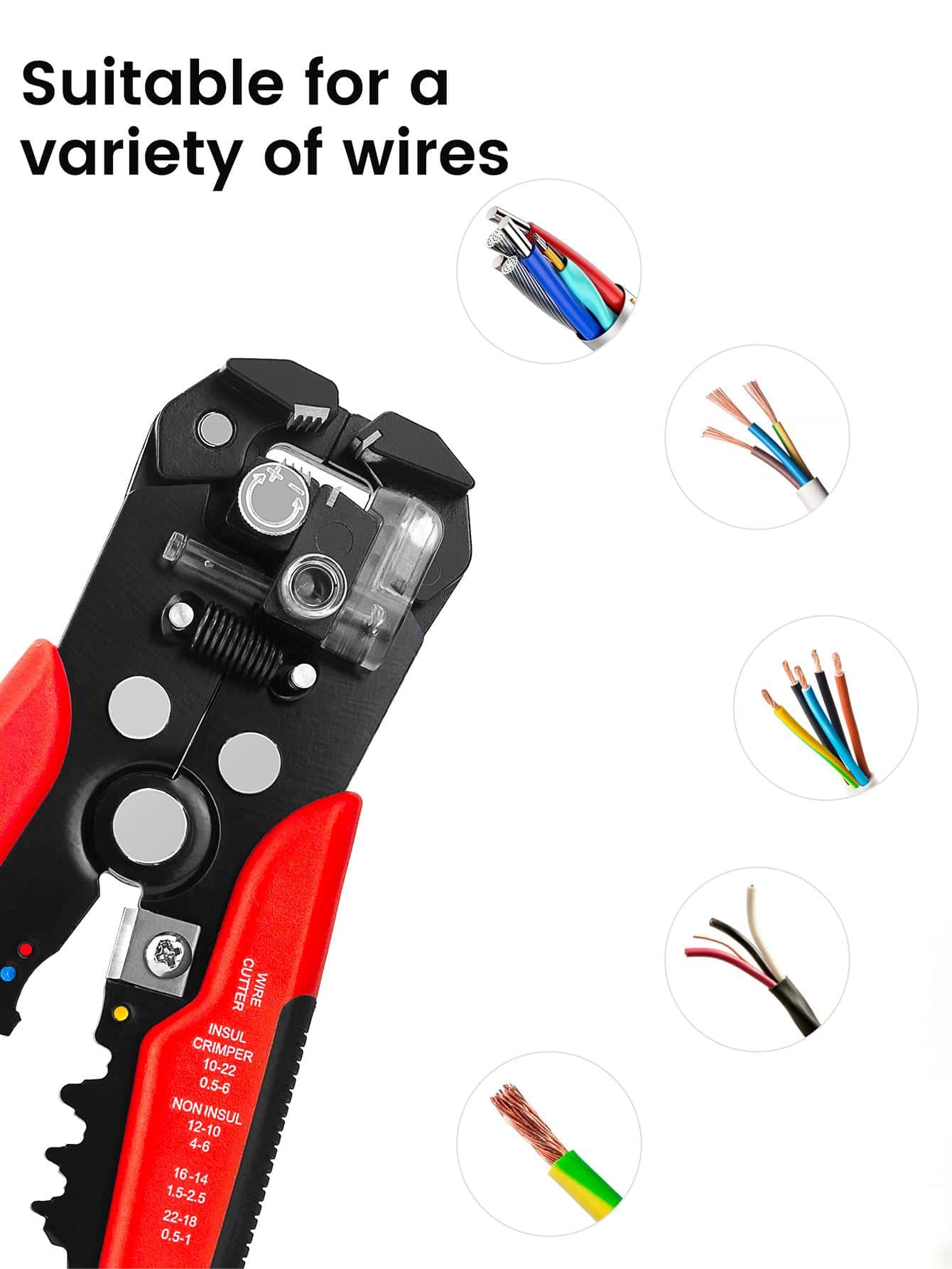 KAIWEETS Self Adjusting Wire Stripping tool 3 in 1 Heavy Duty