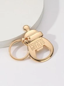 1入組嬰兒瓶形啤酒開瓶器 - 金色 - 查看 1