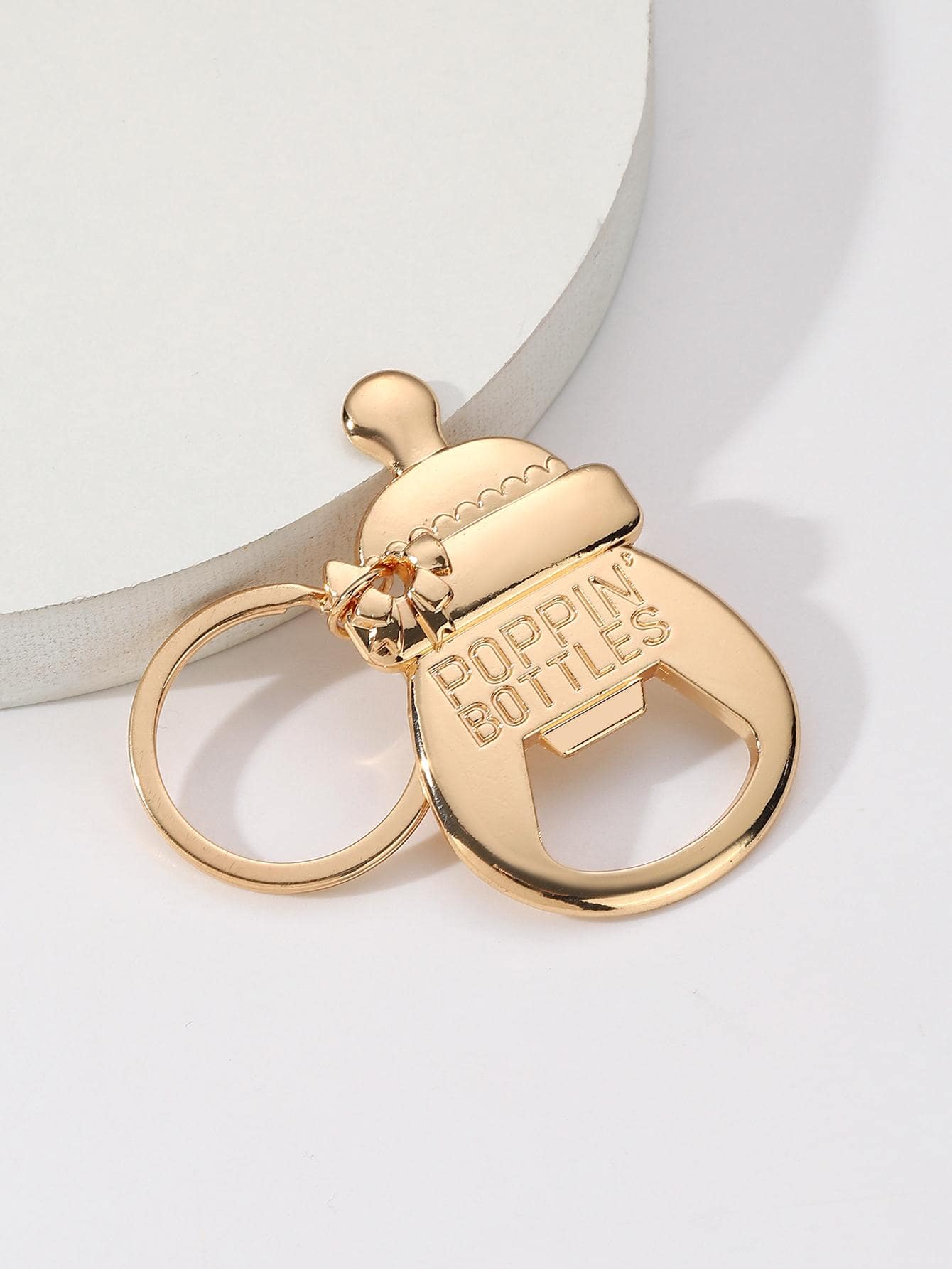 1入組嬰兒瓶形啤酒開瓶器 - 金色 - 查看 1