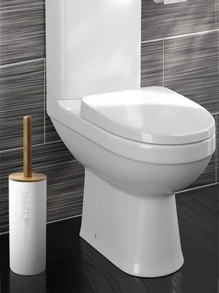 1入組馬桶清潔刷，白色塑料馬桶刷，