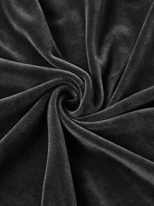 1入組素色彈力椅套黑色滌綸餐椅防塵套家用 - 黑色 - 查看 2