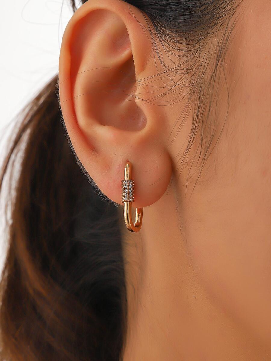 圓耳環 - 金黃色 - 查看 1