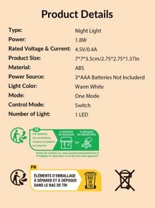 1pc ABS Under Cabinet Light, Modernist Round LED Closet Light For Home - White - View 6