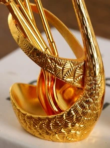 7入組素色茶匙和支架套裝