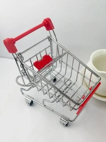 cái Mini Shopping Cart Keychain Đồ trang trí trang trí - Đỏ - Xem 5