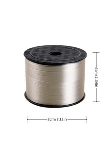 1roll Solid Balloon Ribbon, Silver Plastic Balloon Tie Strip, For Party - Silver - View 4