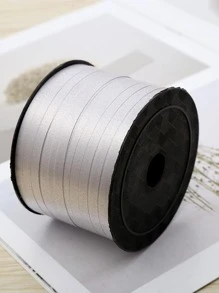 1roll Solid Balloon Ribbon, Silver Plastic Balloon Tie Strip, For Party - Silver - View 3