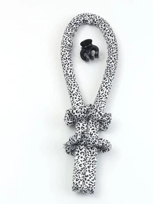 suave Rulos Herramienta 4 piezas con patrón de leopardo Rizador de pelo para el peinado - Blanco y Negro - Ver 3