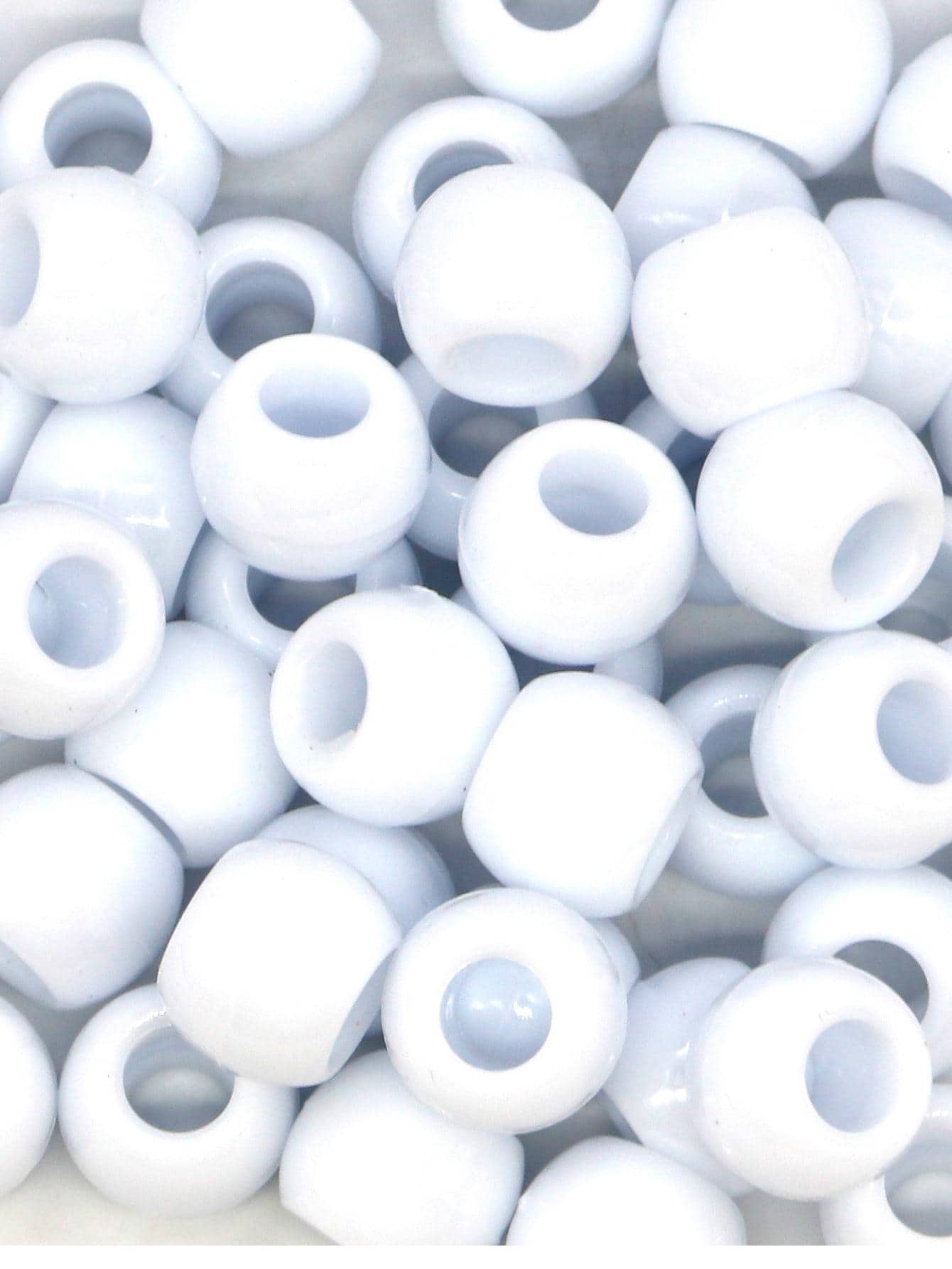 Cecillia 假发 100 颗 12 毫米黑白透明亚克力塑料珠，辫子/辫子配件珠子，大孔，发饰，发夹，发夹，发夹爪夹，学校用品