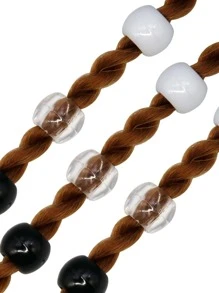 Cecillia 假发 100 颗 12 毫米黑白透明亚克力塑料珠，辫子/辫子配件珠子，大孔，发饰，发夹，发夹，发夹爪夹，学校用品