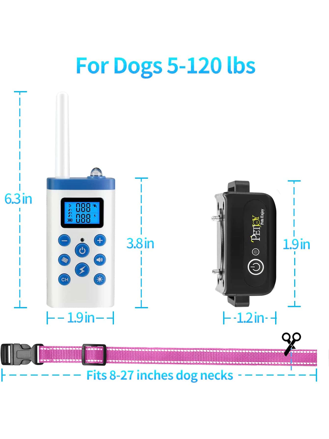 Automatic Bark Collar For Large Dogs, Shock Collar With Remote And Auto