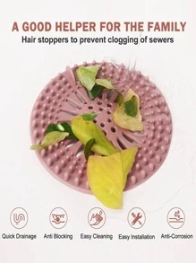 5入組接發器耐用矽膠發塞淋浴排水蓋易於安裝和清潔