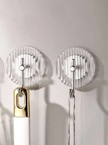 Móc Acrylic Móc dính không cần khoan Móc dính chắc chắn không để lại dấu Móc dính cửa sau chìa khóa cửa nhà vệ sinh Móc treo khăn quần áo 1 cái - Bạc - Xem 1
