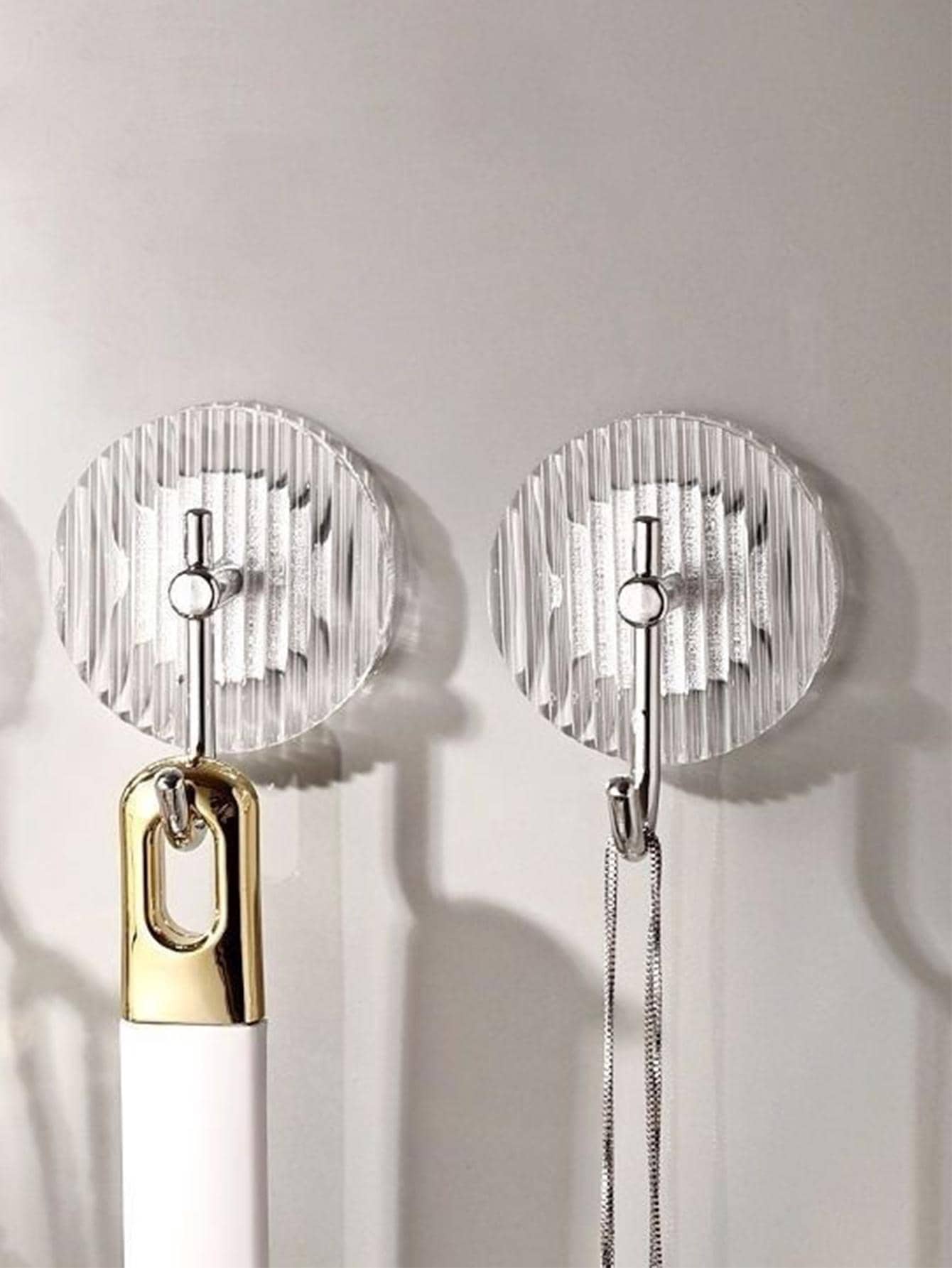 Móc Acrylic Móc dính không cần khoan Móc dính chắc chắn không để lại dấu Móc dính cửa sau chìa khóa cửa nhà vệ sinh Móc treo khăn quần áo 1 cái - Bạc - Xem 1