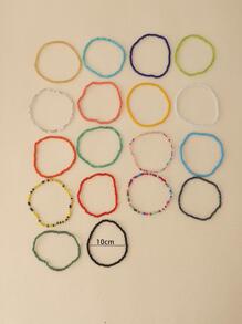 12pcs/set Color Block Beaded Anklet - Multicolor - View 2