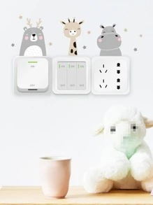 6pcs Removable PVC Switch Outlet Wall Sticker, Creative Cartoon Graphic Self-Adhesive Switch Sticker For Decoration, Stickers, Wall Decal, Vinyl Decal For Home Decorations, Spring Decoration Items Refresh Your Home, Rama Decoration Stickers Gifts Birthday Graduation - Multicolor - View 5