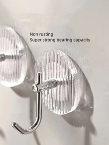 Móc Acrylic Móc dính không cần khoan Móc dính chắc chắn không để lại dấu Móc dính cửa sau chìa khóa cửa nhà vệ sinh Móc treo khăn quần áo 1 cái - Bạc - Xem 3