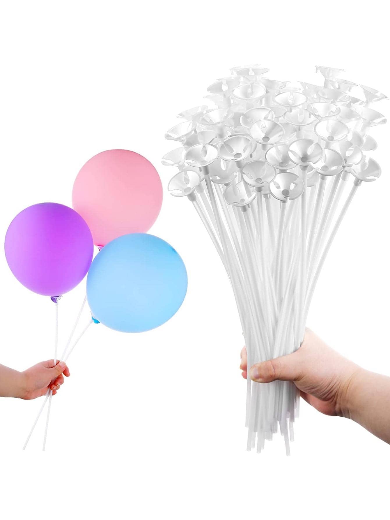 100pcs Simple White Reusable Balloon Rack, Plastic Portable Balloon ...