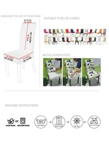 1入組簡約深灰色防潑濺椅套無填充物滌綸柔軟彈力家用椅套 - 深灰色 - 查看 2