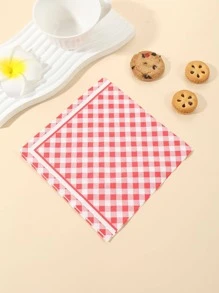 25入組方格圖案一次性餐巾紙質便攜式家用一次性餐巾 - 彩色 - 查看 3