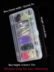 钓鱼 142 件钓鱼诱饵套装套件软硬诱饵鱼饵渔具套装仿生鲈鱼鳟鱼鲑鱼小鱼波帕曲柄拉特林诱饵钓鱼