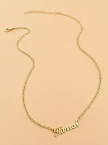 字母墜飾項鍊 - 金黃色 - 查看 2