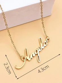 字母墜飾項鍊 - 金黃色 - 查看 3