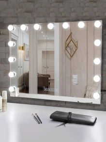 FENCHILIN Large Hollywood Vanity Mirror with Lights Bluetooth Tabletop Wall Mount White22.8'' x 18.9'' - White - View 12
