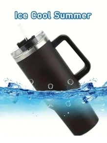 1 cái cốc bằng thép không gỉ có tay cầm - màu đen - Xem 5