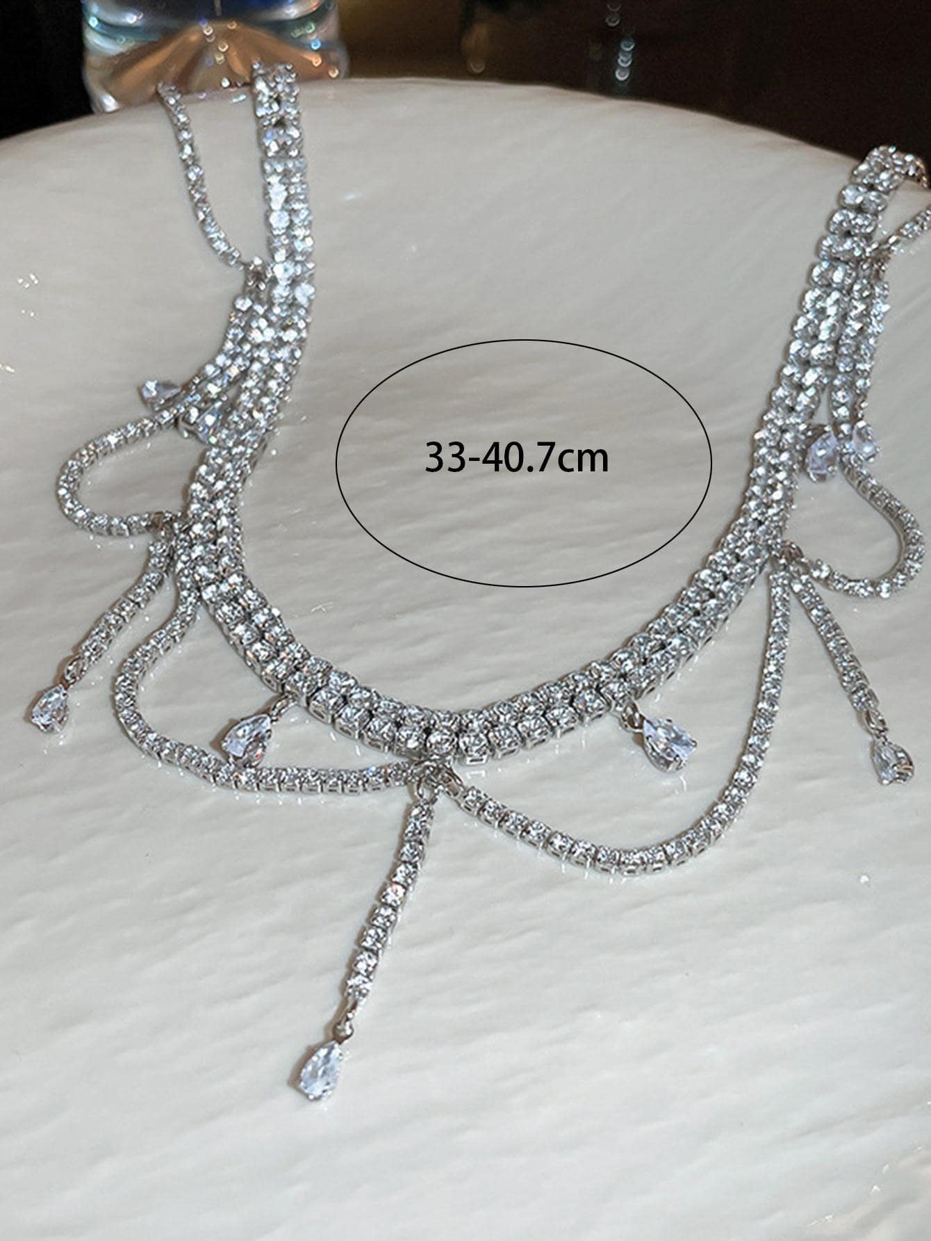 Andkiss Cubic Zirconia Decor Necklace
