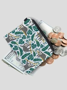 QYeah 1 Túi Đựng Hoa Văn Nhiệt Đới & Con Lười, Ví Tiền Xu Chống Thấm Nước Polyester Hiện Đại Cho Hoạt Động Ngoài Trời - Nhiều màu - Xem 4