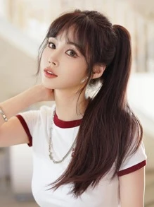 7JHH WIGS Mocha Brown Claw Clip On Ponytail Hair Extensions For Women Medium Length Straight Claw Clip In Ponytails Natural Synthetic Hair Extension Easy To Use Fluffy &Not Tangled 20 Inch - Màu nâu  Mocha - Xem 6