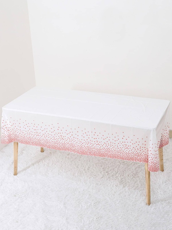 1pc PEVA Disposable Table Cover, Minimalist Polka Dot Pattern Disposable Tablecloth For Party,Christmas