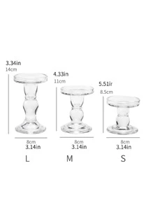 1入組玻璃蠟燭現代透明燭台適用於家庭 - 無色 - 查看 6