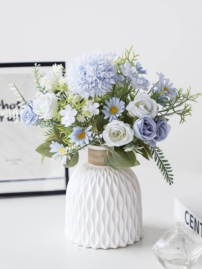 Pc Plastic Flower Vase Wit Unbreakable Small Bloemen Arrangement Home Centerpieces,Home ,Flower Vase,Centerpiece,Table Birthday Graduation Room Glass view 2