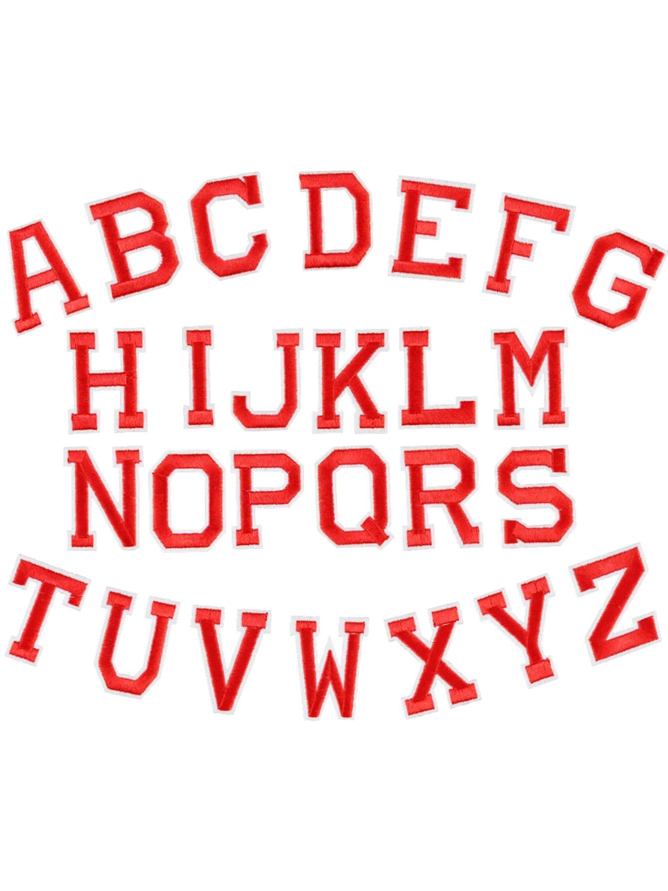 26 miếng vá thiết kế chữ cái - Đỏ - Xem 1