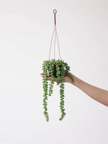 1 PC Nhựa Treo Chậu Cây Nhân Tạo, Chậu Cây Nhân Tạo Hiện Đại Cho Gia Đình - màu xanh lá - Xem 5