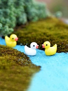 2 pièces Figurines de caneton en résine, accessoires de décoration de jardin miniature