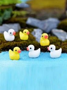 2 pièces Figurines de caneton en résine, accessoires de décoration de jardin miniature