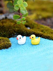 2 pièces Figurines de caneton en résine, accessoires de décoration de jardin miniature