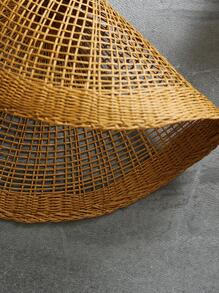 1pc Natural Material Minimalist Style Camel Woven Round Insulation Placemat Creative European American Home Decorative Mat, Suitable For Home, Kitchen, Restaurant, Hotel, Party, Activity, Conference, Meeting, Wedding, Festival, Etc.