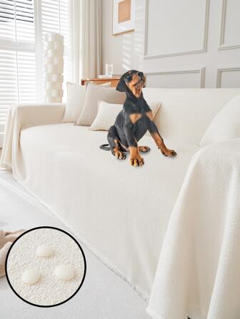 1入組寵物防水沙發墊套,極簡現代風格滌綸纖維沙發披肩防刮和防滑裝飾套